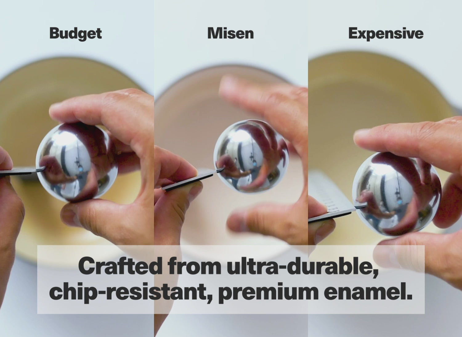 Crafted from ultra-durable, chip-resistant, premium enamel.