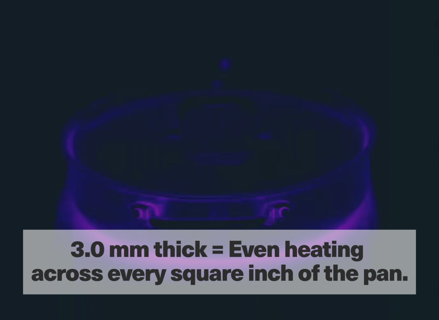 3.0 mm thick = Even heating across every square inch of the pan.