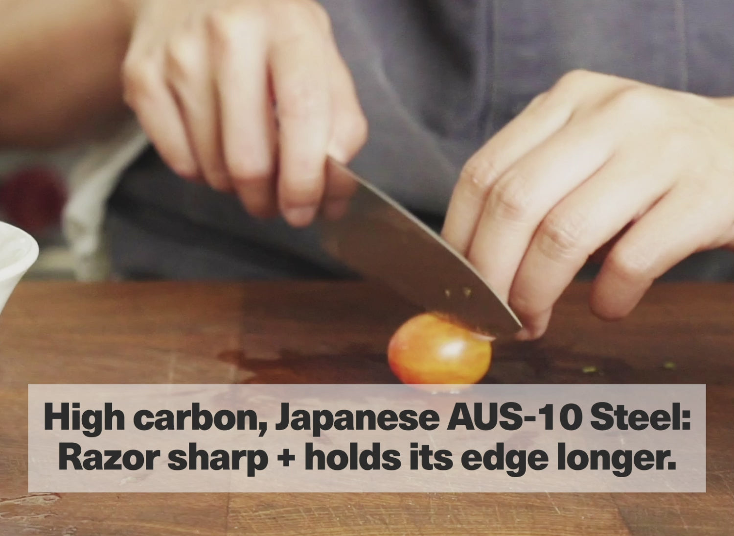 High carbon, Japanese AUS-10 Steel: Razor sharp + holds its edge longer.